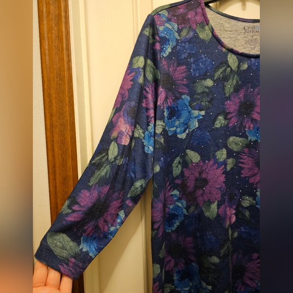 EUC Croft&Barrow 3/4 Length Sleeved Floral Top - 1X - Picture 3 of 5